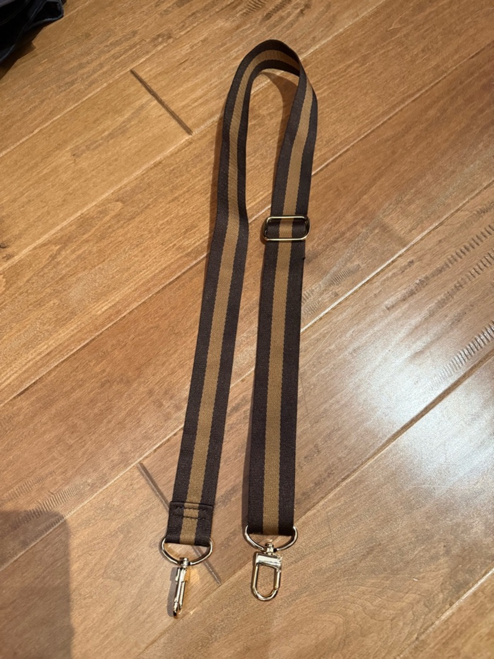 Adjustable Brown Striped Crossbody Strap - works well with LV Pochette